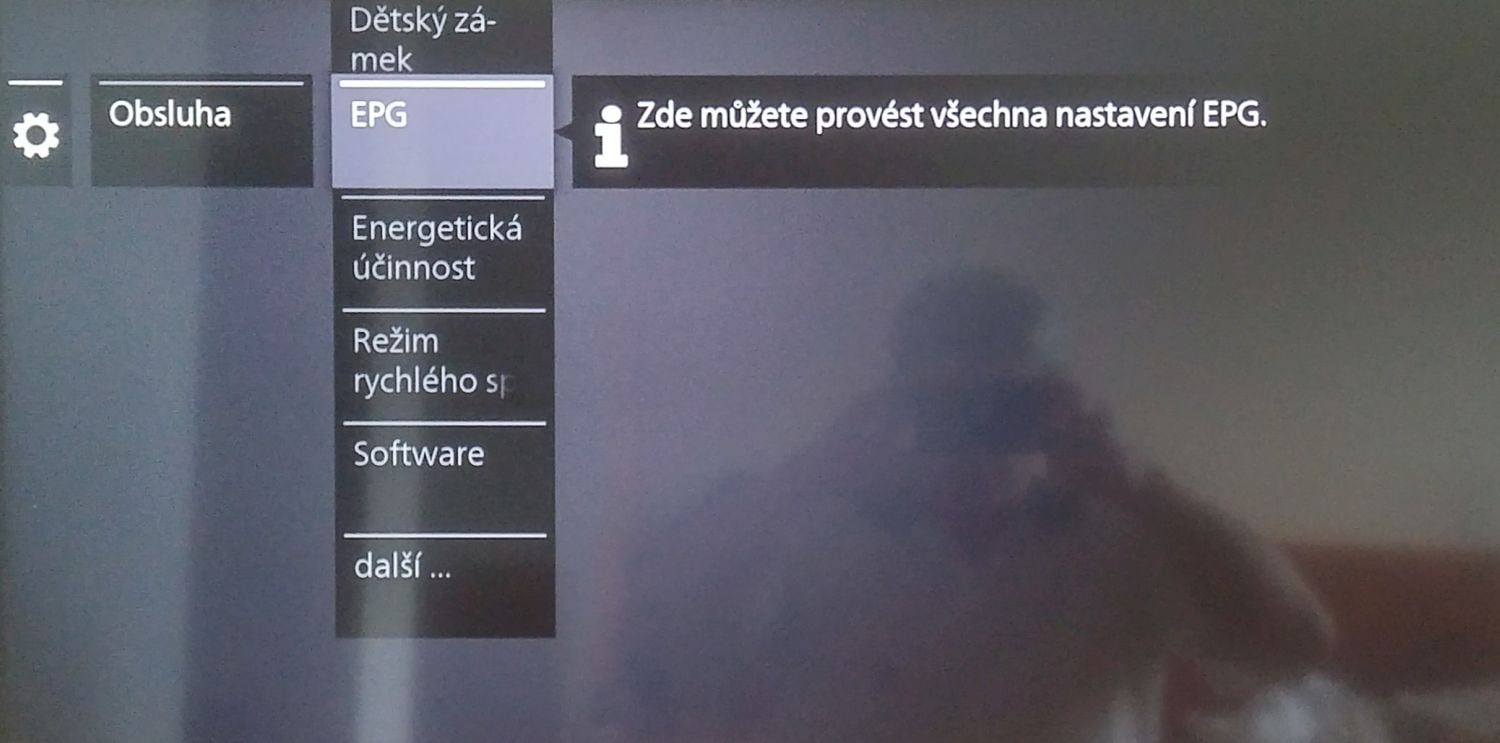 V menu nastavení upravíte vlastnosti EPG.