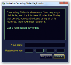 Okno pro registraci