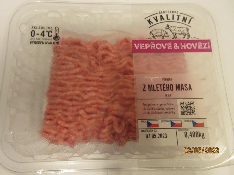 Výrobek z mletého masa mix, Albertovo Kvalitní vepřové & hovězí,