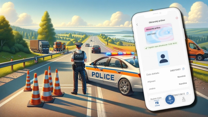 eDoklady - občanka v mobilu při silniční kontrole