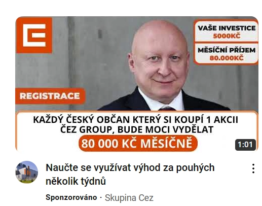 Podvodné reklamy na Youtube