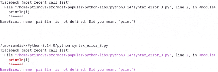 Autor: tisnik, podle licence: <a href="http://en.wikipedia.org/wiki/Rights_Managed">Rights Managed</a> Obrázek 6: Chybové hlášení a nápověda s navrhnovanou opravou.