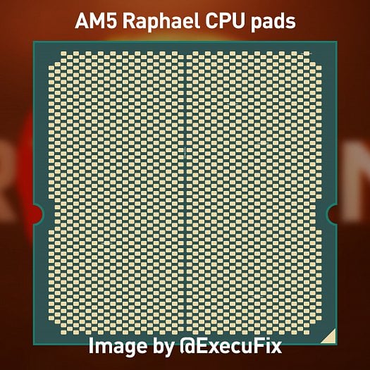 Náčrt podoby procesoru Raphael pro socket AMD AM5 Zdroj ExecutableFIx