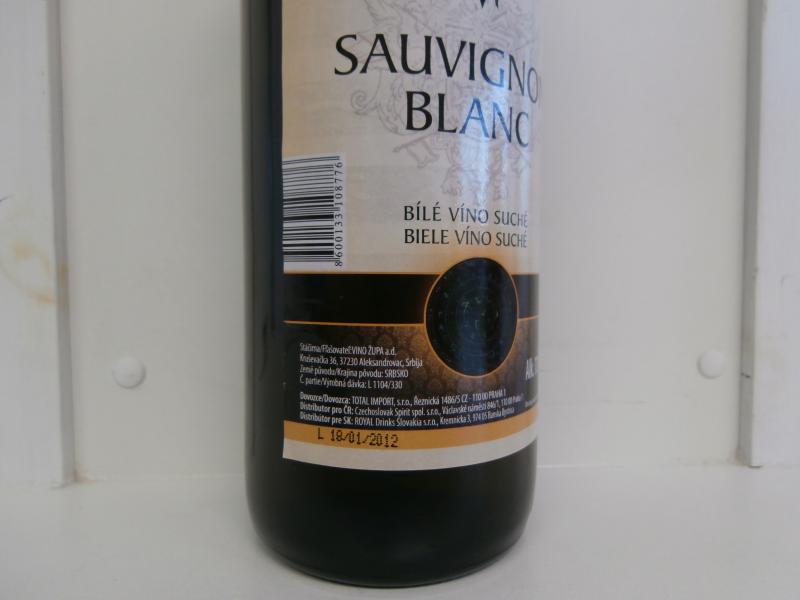 Sauvignon Blanc, Srbsko: Ve víně byl zjištěn přídavek syntetického glycerolu a dvojnásobné množství maximální hodnoty pro obsah kyseliny citronové.