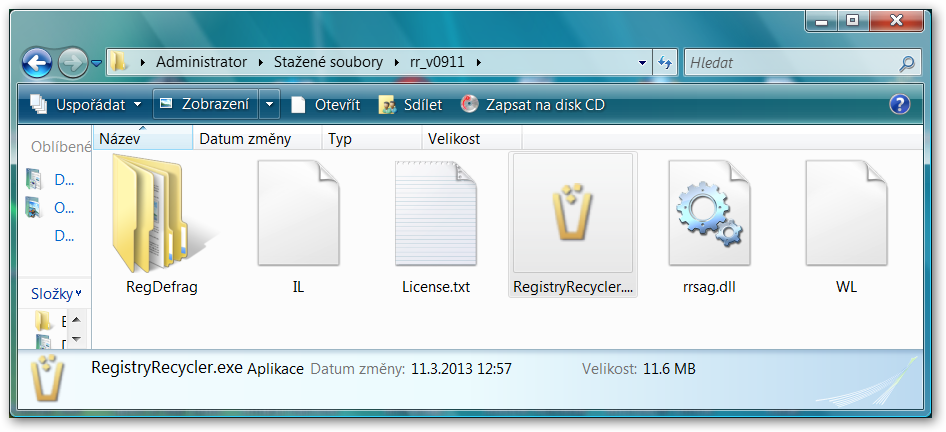 Obsah ZIP archivu.