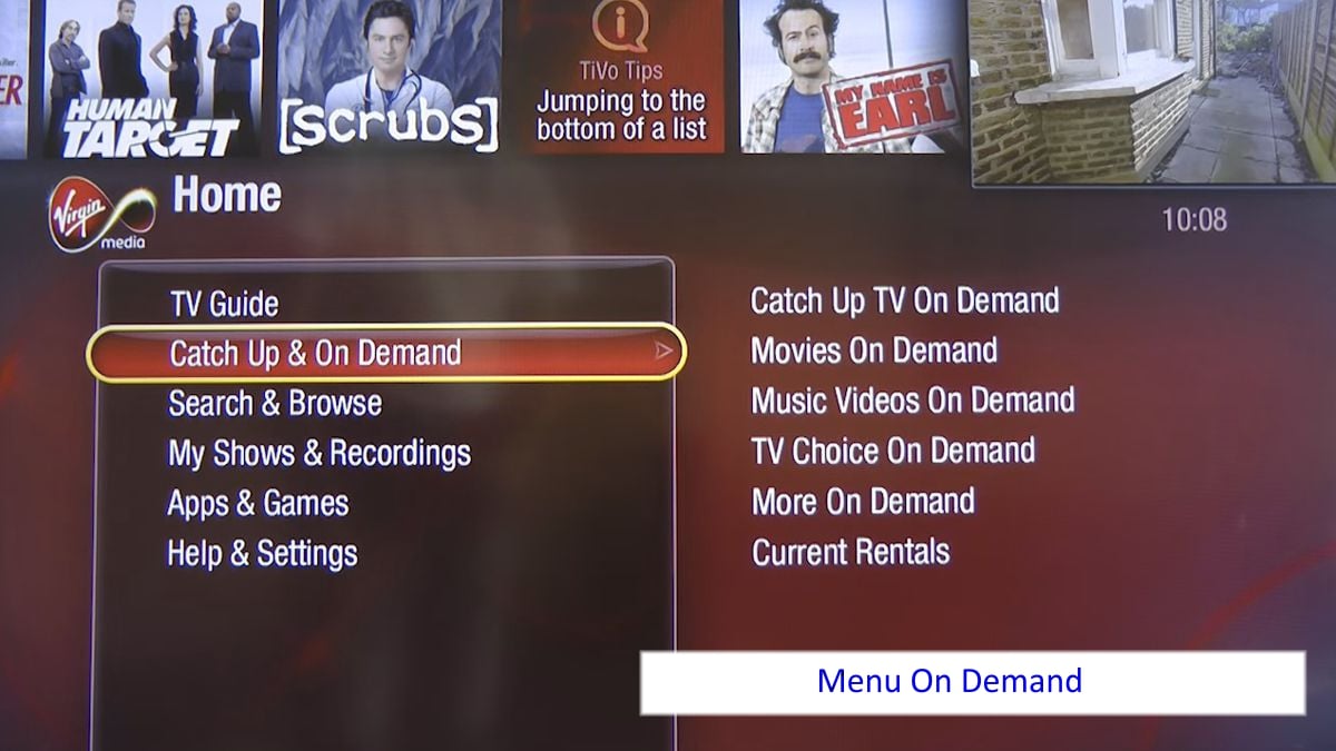 Ukázky GUI Virgin TV