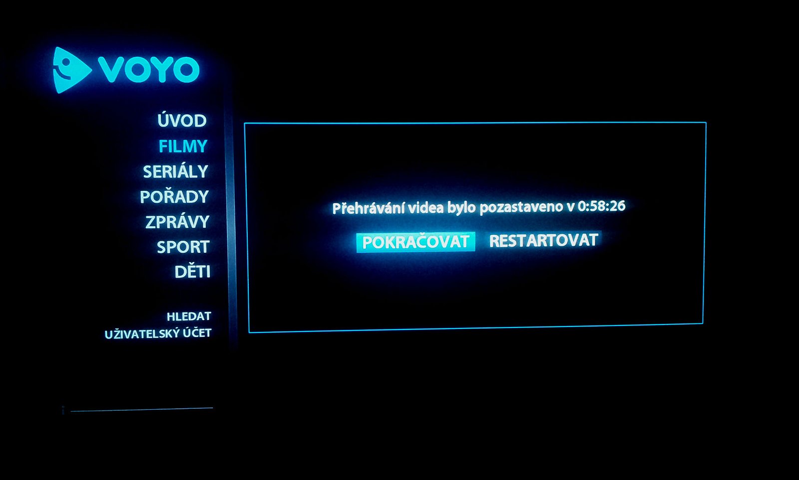 Voyo Player - přehrávání filmů z Voyo.cz