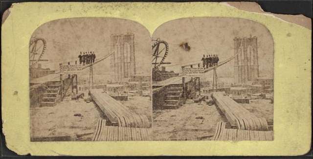 stavba Brooklyn Bridge