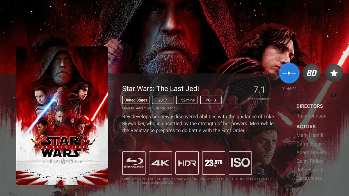 Zidoo X20 Pro - Karta souboru (filmu) a práce s ní 1/2