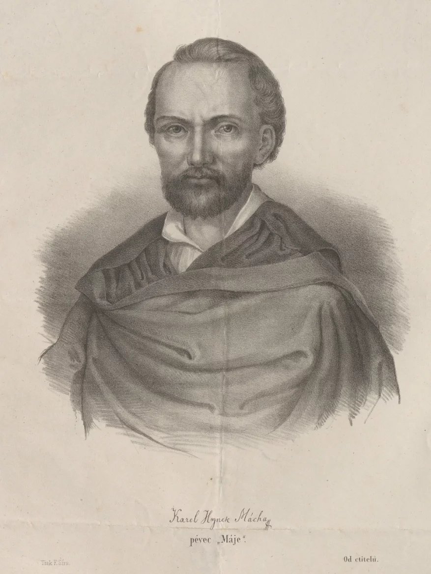 František Šír: Karel Hynek Mácha, pěvec „Máje“; litografie, 1860
