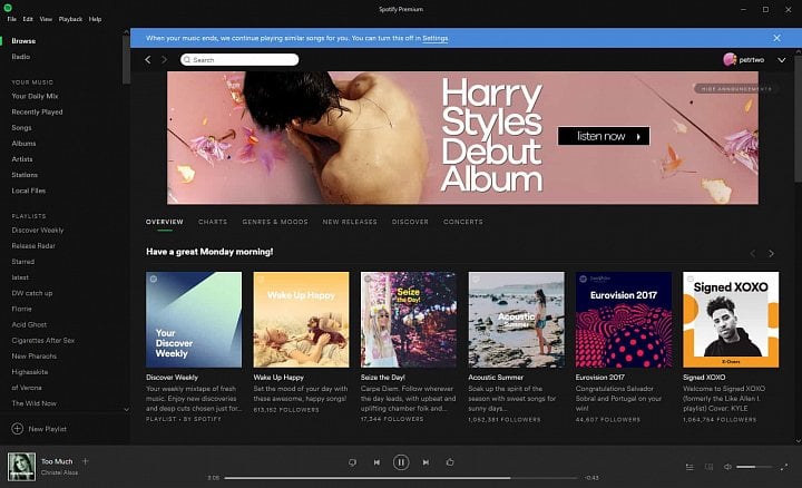 Automatické přehrávání ve Spotify naváže na hudbu, kterou jste poslouchali