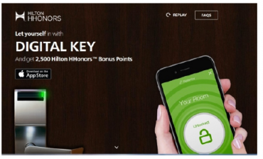 Digitální klíč v rámci aplikace Hilton Hhonors.