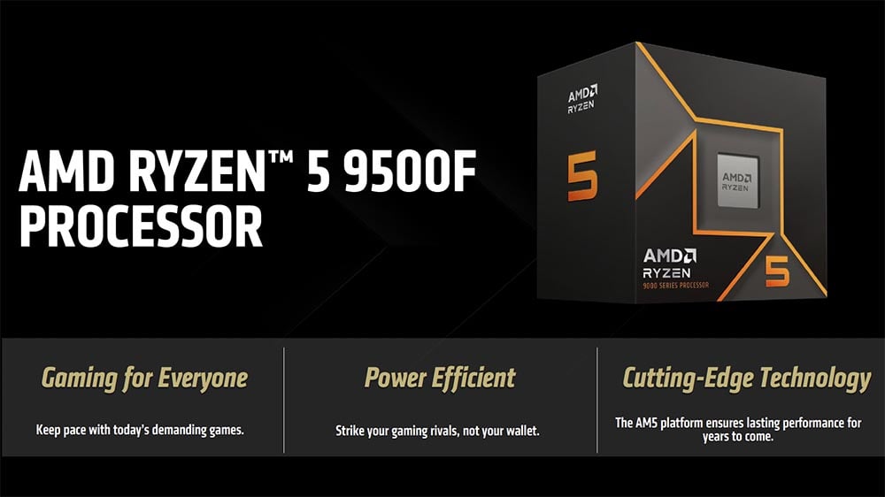 Slajdy k vydání procesoru AMD Ryzen 5 9500F