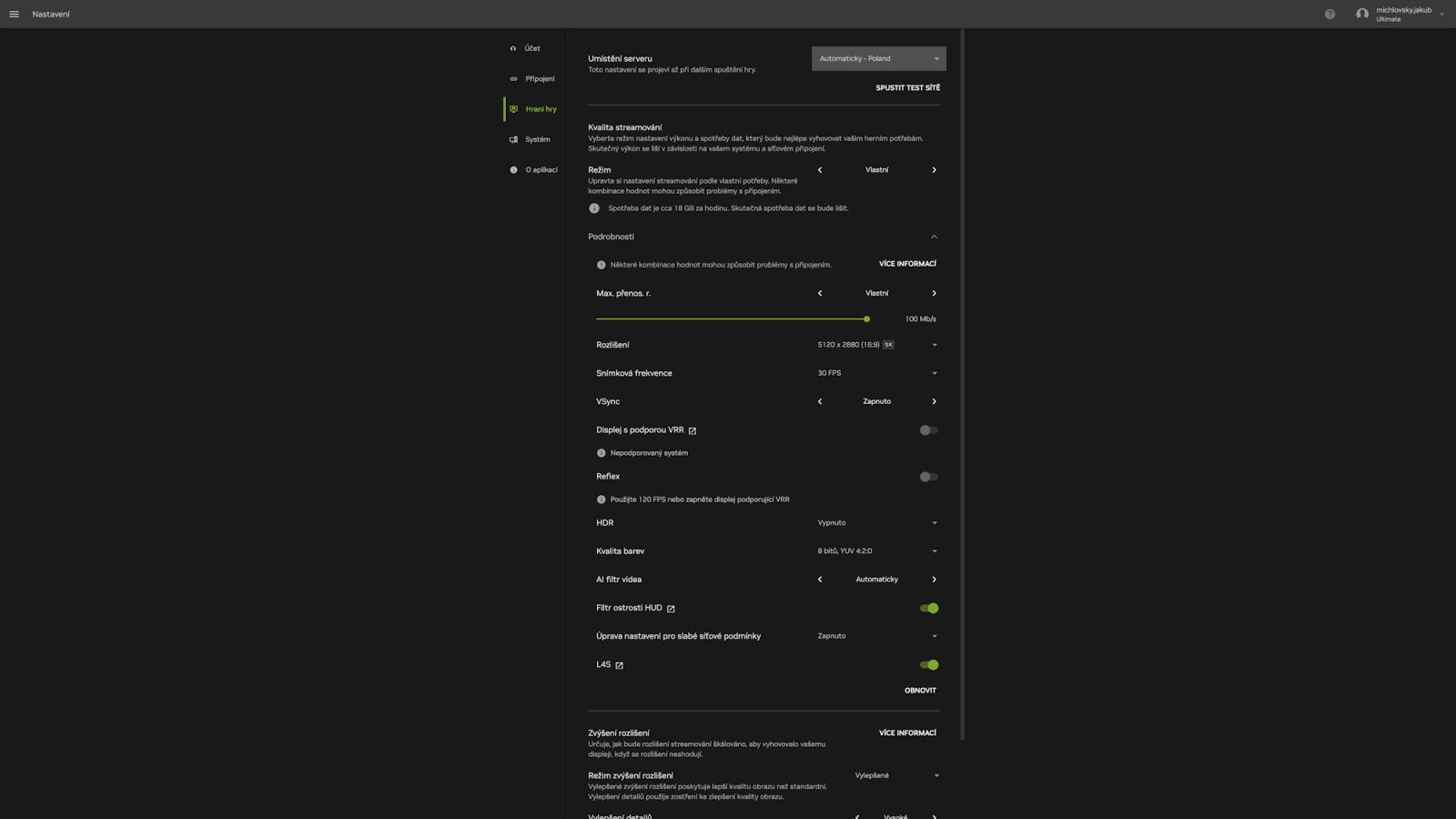 Hraní v 5K rozlišení přes GeForce Now