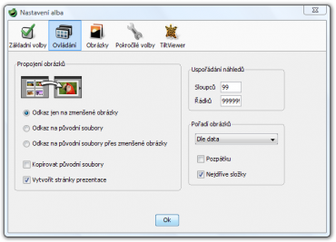 <p>U každého alba lze nastavit poměrně dost parametrů</p>