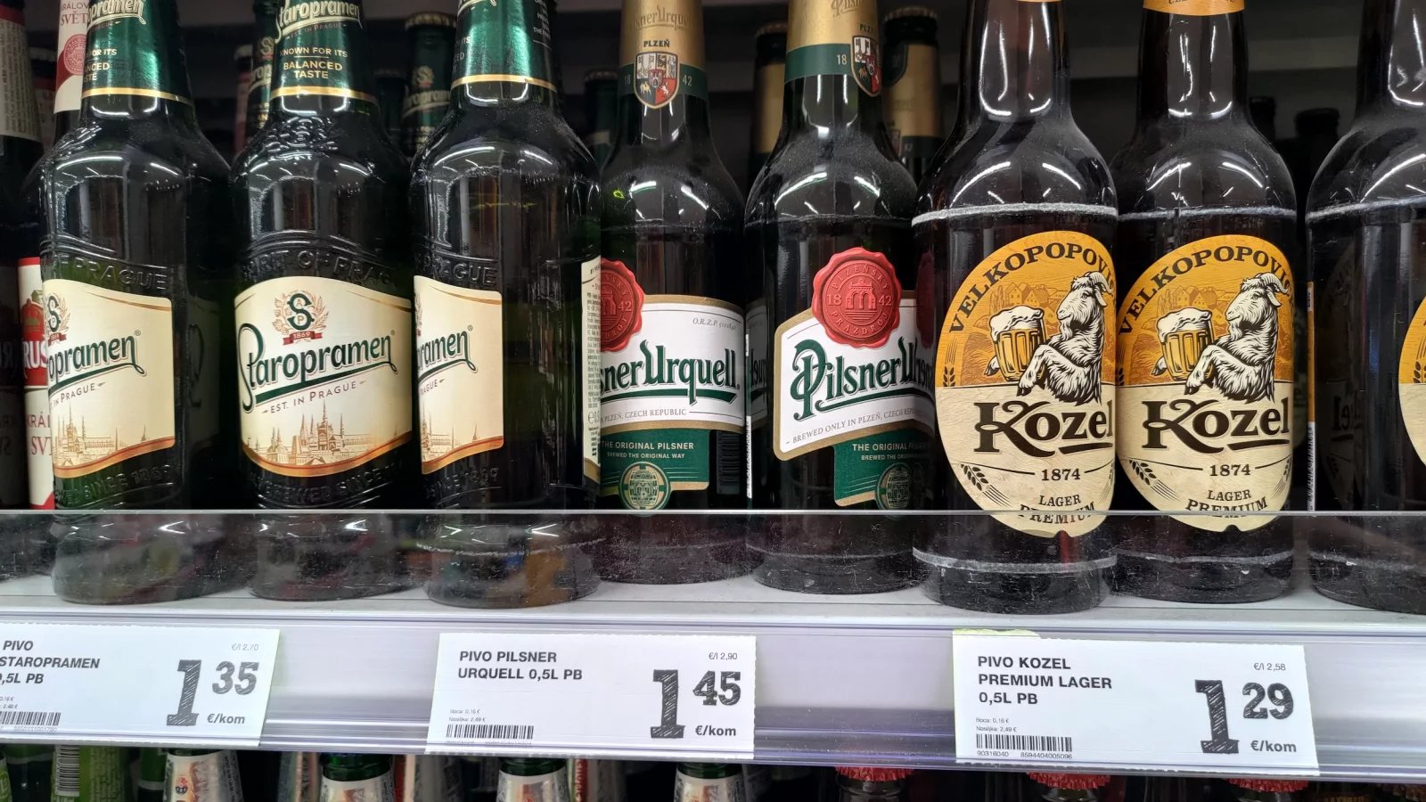 Ceny potravin v Chorvatsku. Konzum, město Krk na ostrově Krk. (9. 6. 2024)