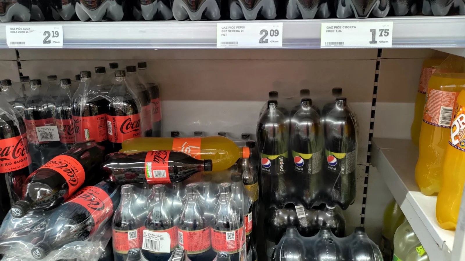 Ceny potravin v Chorvatsku. Konzum, město Krk na ostrově Krk. (9. 6. 2024)
