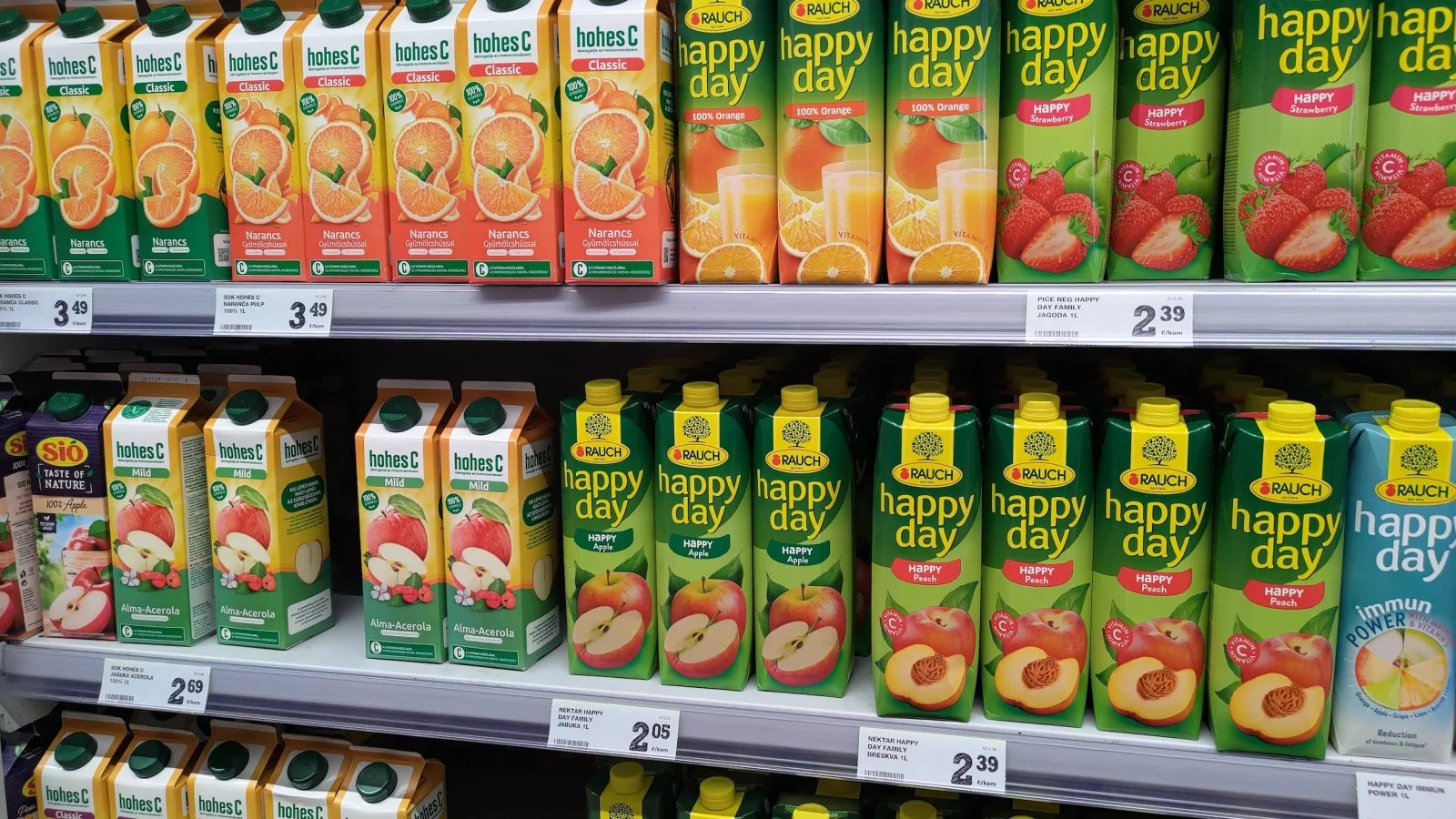 Ceny potravin v Chorvatsku. Konzum, město Krk na ostrově Krk. (9. 6. 2024)