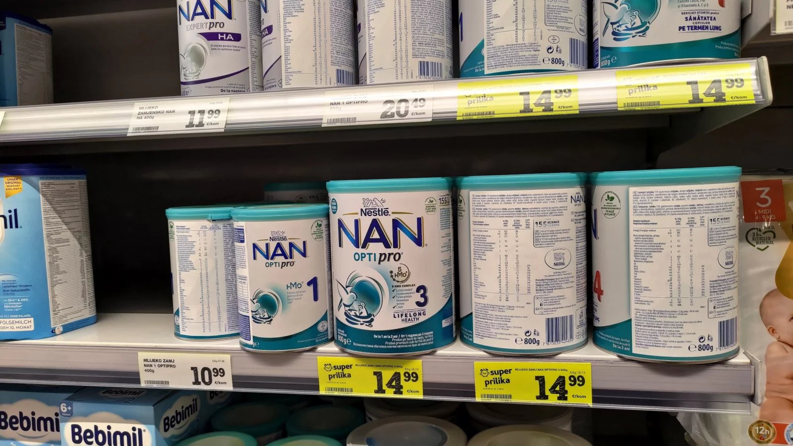 Ceny potravin v Chorvatsku. Konzum, město Krk na ostrově Krk. (9. 6. 2024)