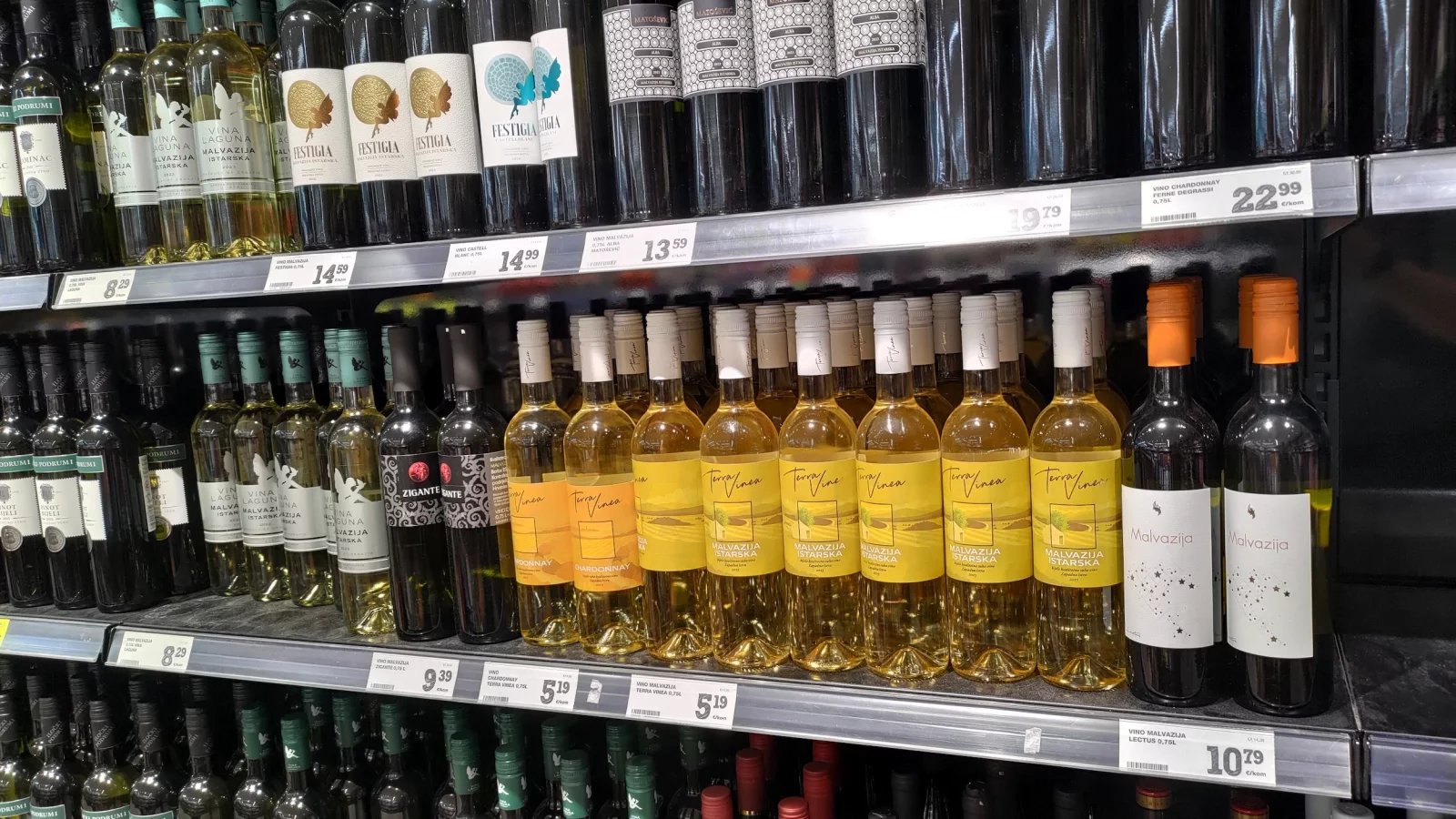 Ceny potravin v Chorvatsku. Konzum, město Krk na ostrově Krk. (9. 6. 2024)