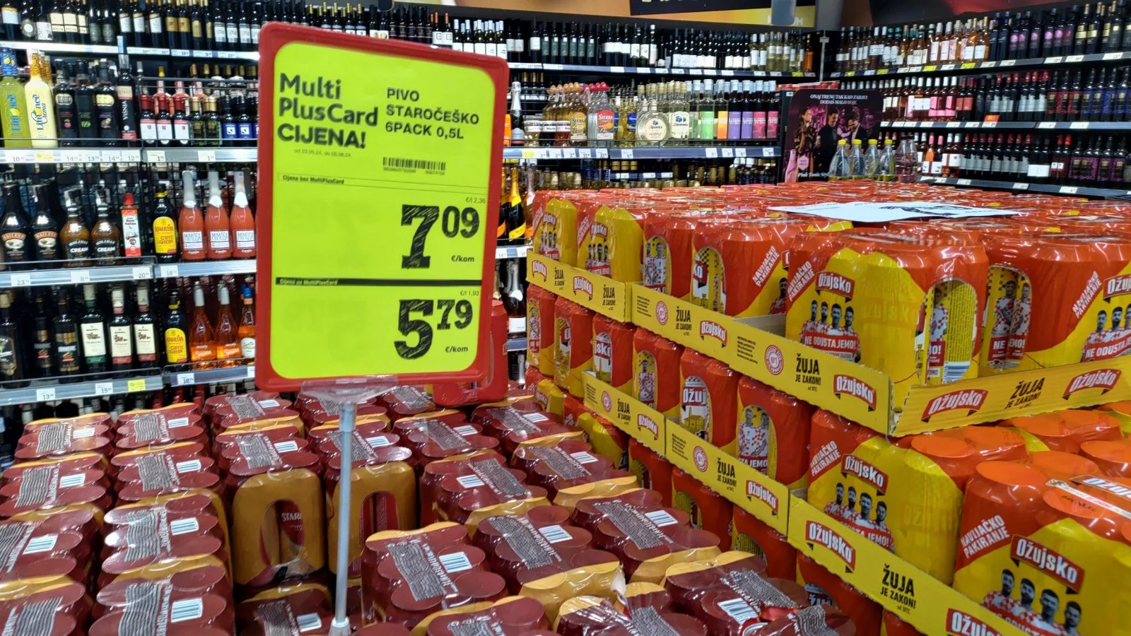 Ceny potravin v Chorvatsku. Konzum, město Krk na ostrově Krk. (9. 6. 2024)