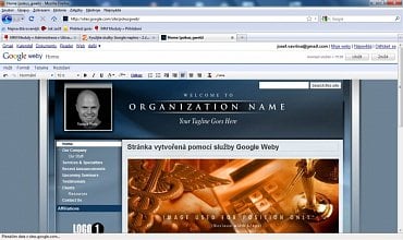 <p>Stránka vytvořená pomocí služby Google Weby a jedné z jejích šablon</p>