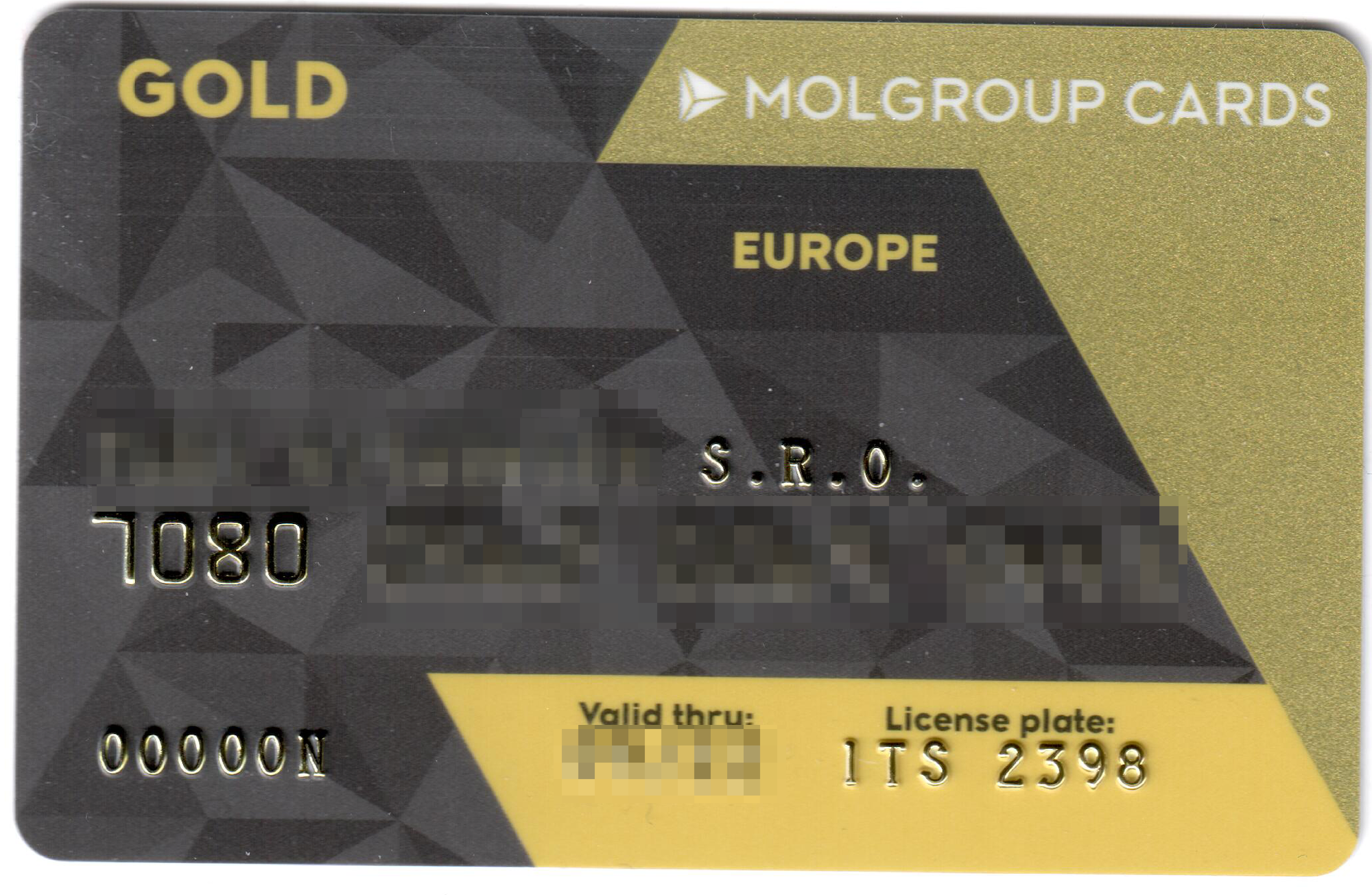 Tankovací palivová karta OL Gold od společnosti MOL Česká republika. (10/2021)