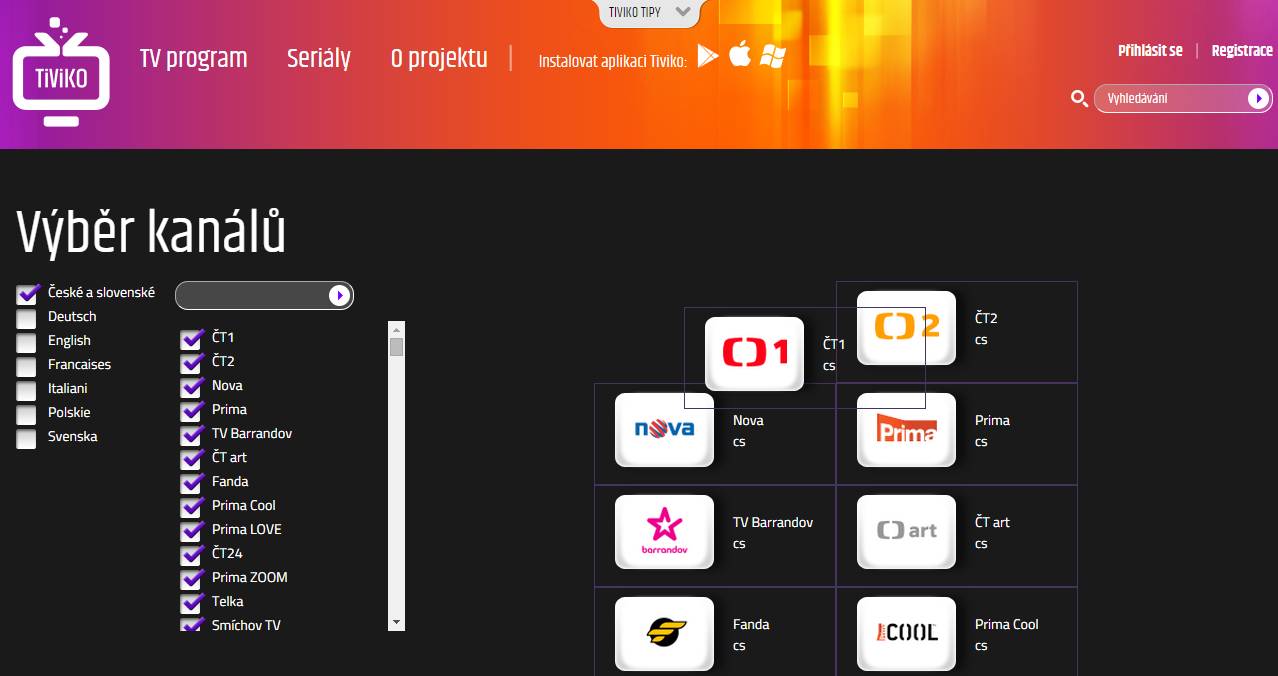 Tiviko galerie - webový přístup