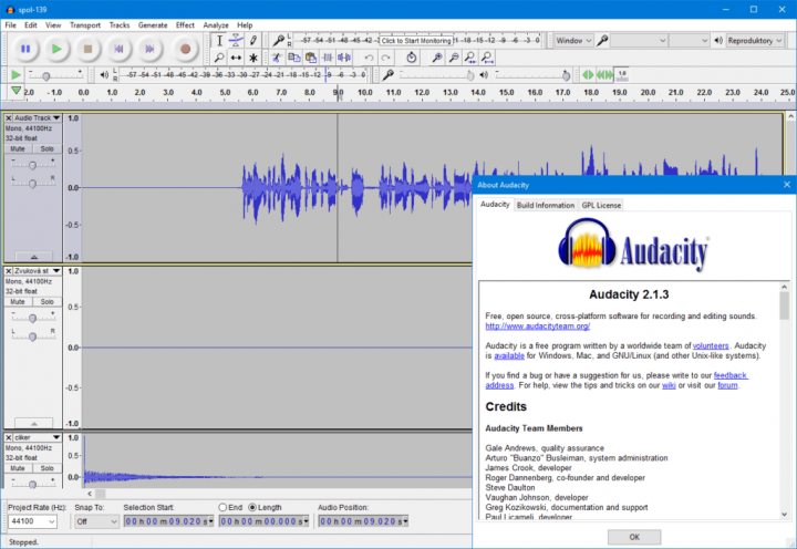 Audacity 2.1.3 není jen obyčejné servisní vydání