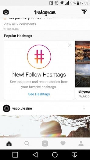 Instagram přidává možnost sledovat hashtagy