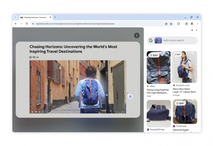 Google Lens vám například vyhledá objekt na stránce