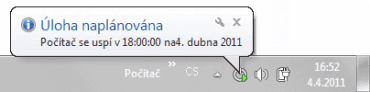 <p>Hlášení o vytvořené úloze</p>