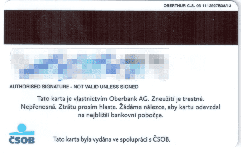 Debetní kartu Maestro pro Oberbank vydává ČSOB.