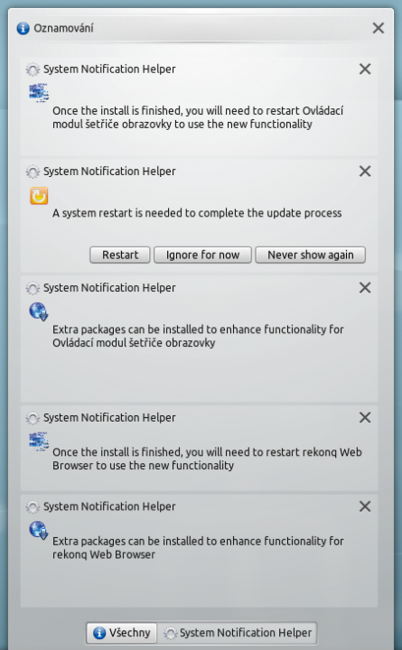kubuntu1010 - notifikace