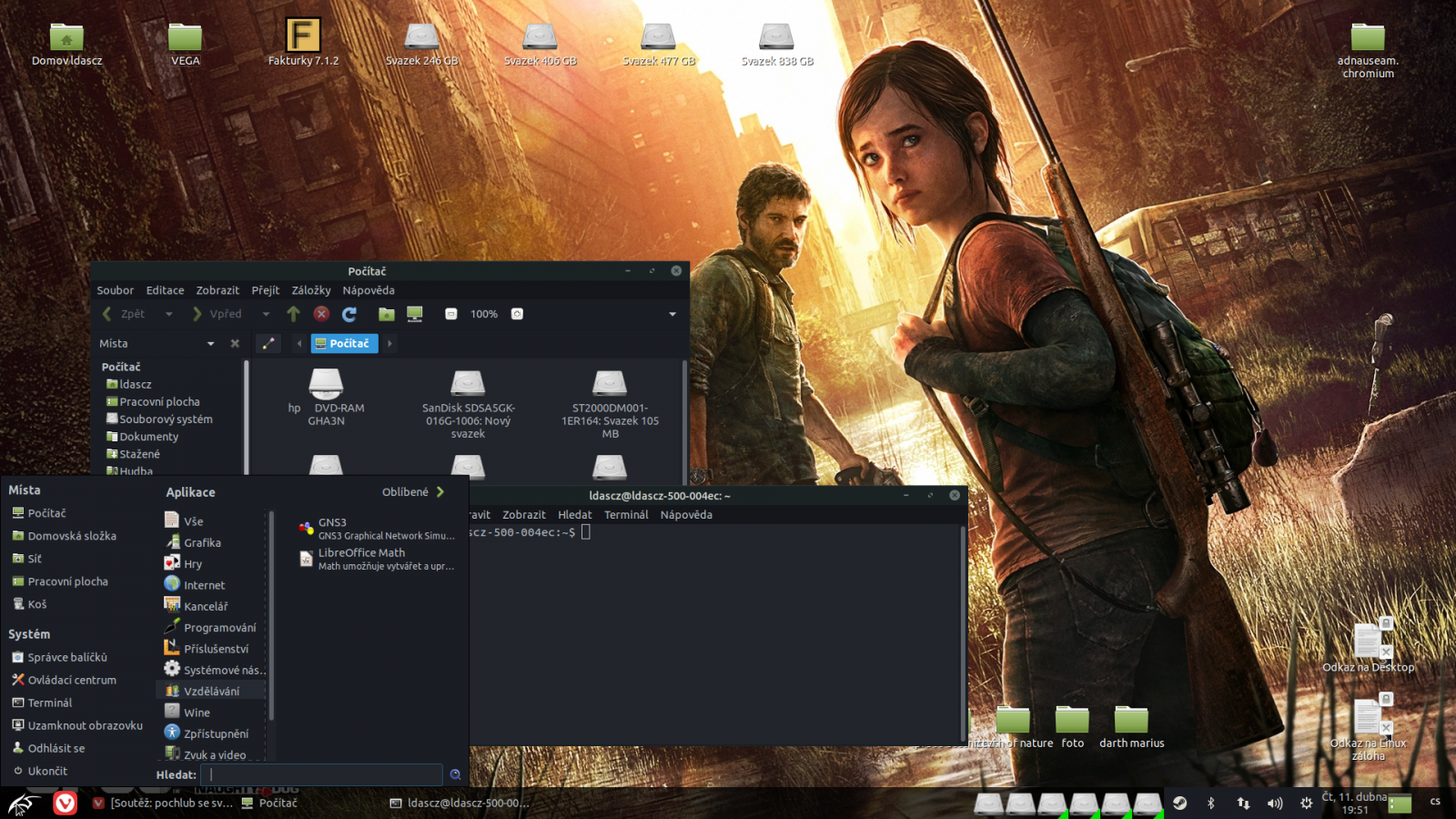 Ubuntu Mate 18.04.1 LTS, Použito: Matcha-Dark-Azul + Qoqir Dark + Ambiant Mate + Radioactive cursor theme