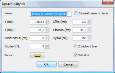 <p>U každého kusu vybavení lze měnit spoustu parametrů</p>