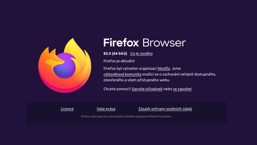 Verzi 83 získáte přes běžné aktualizační kanály.