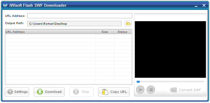 <p>iWisoft Flash SWF Downloader - opravdu přehledné rozhraní</p>