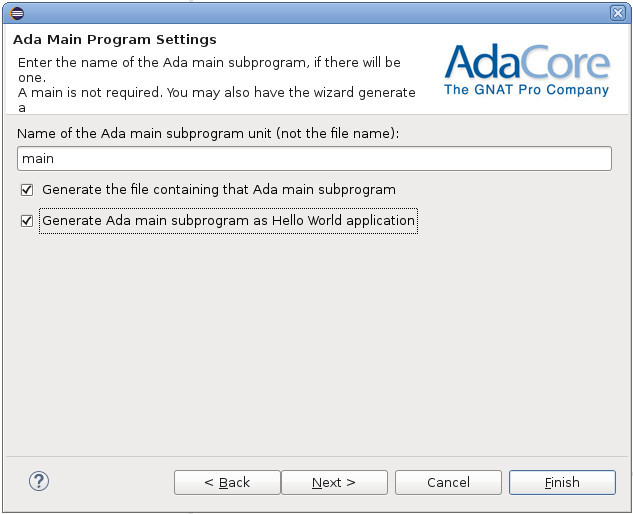 Ada projekt v Eclipse