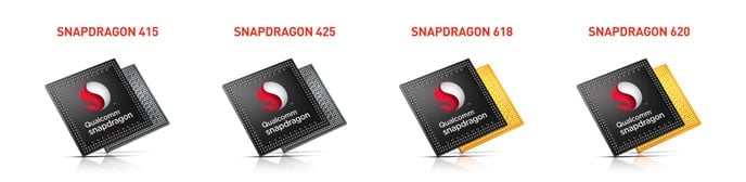 Qualcomm Snapdragon 415, 425, 618 a 620