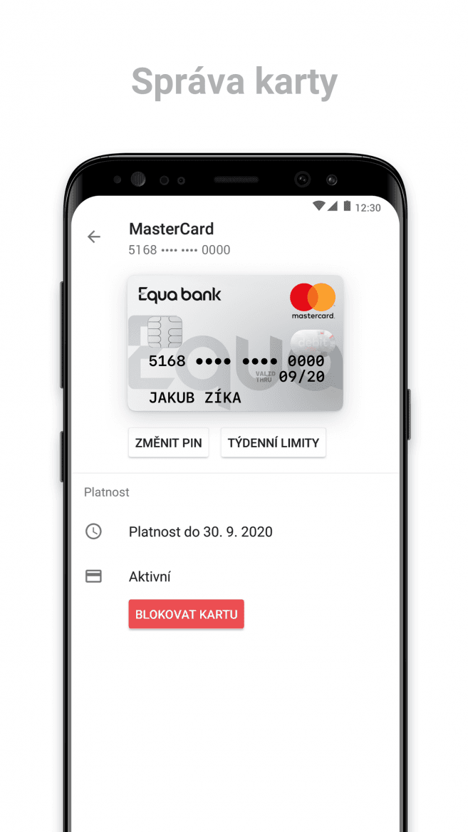 Původní aplikace Equa bank před spojením s Raiffeisenbank. (20. 9. 2022)