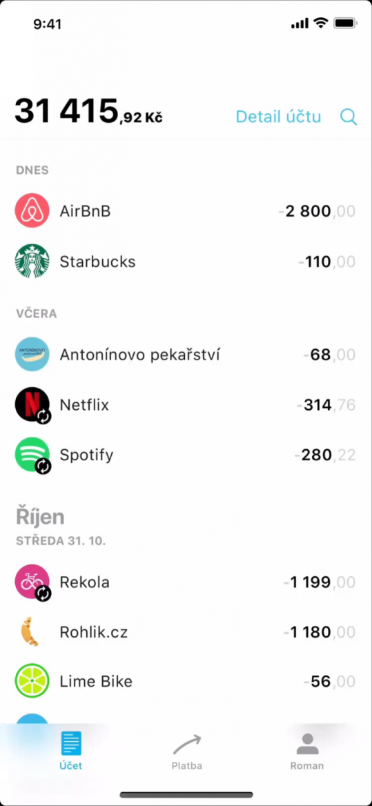 Původní aplikace Equa bank před spojením s Raiffeisenbank. (20. 9. 2022)