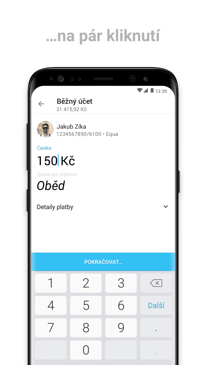 Původní aplikace Equa bank před spojením s Raiffeisenbank. (20. 9. 2022)