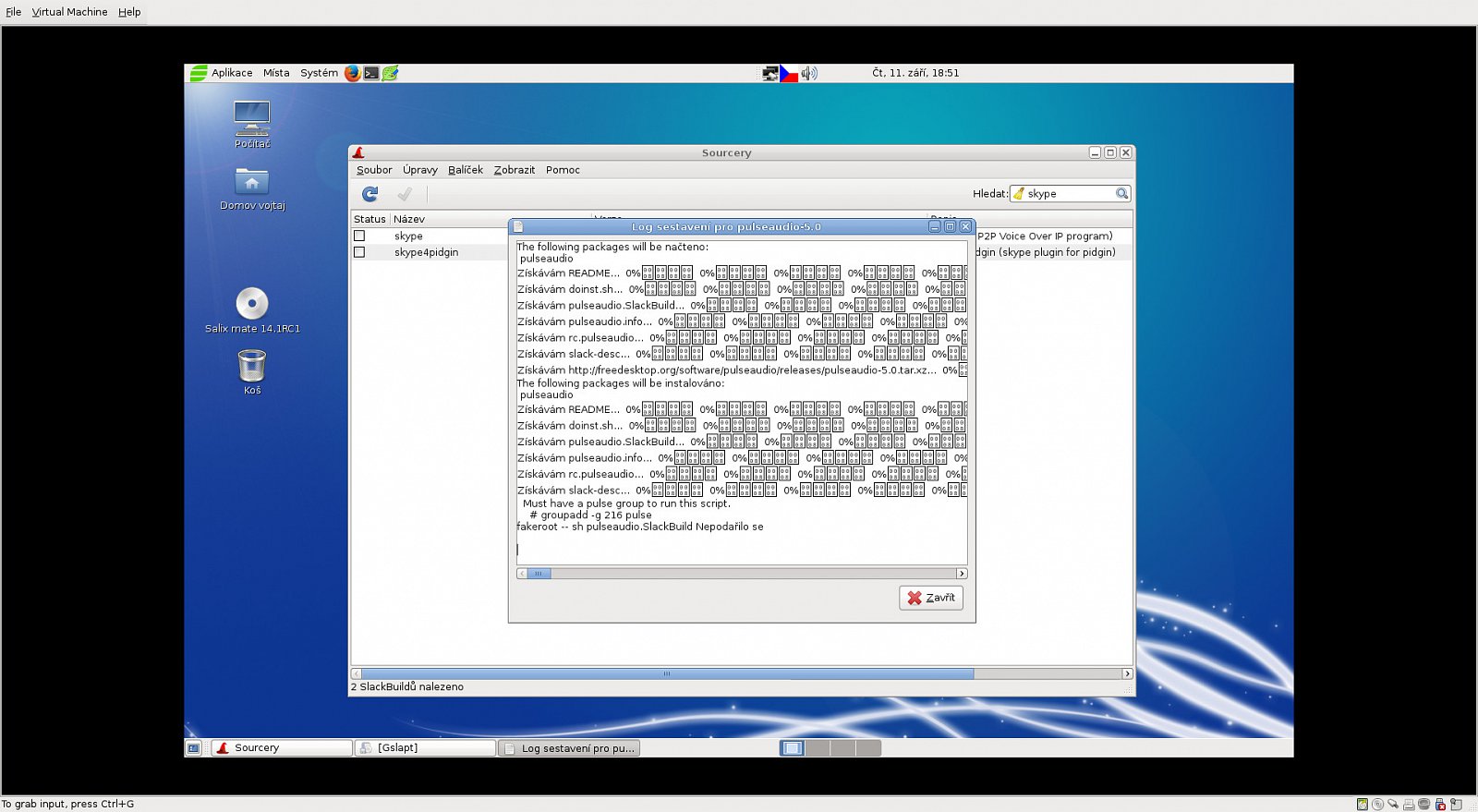 Salix: instalace Skype