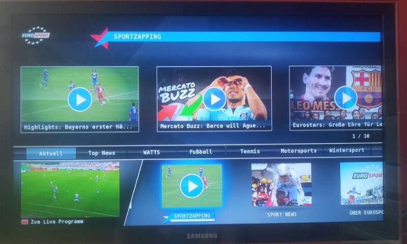 Eurosport - hybridní televize HbbTV