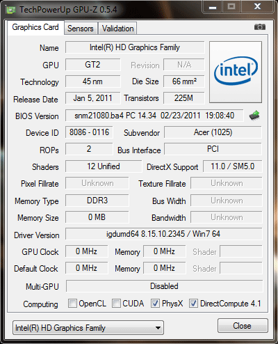 GPU - Z Intel