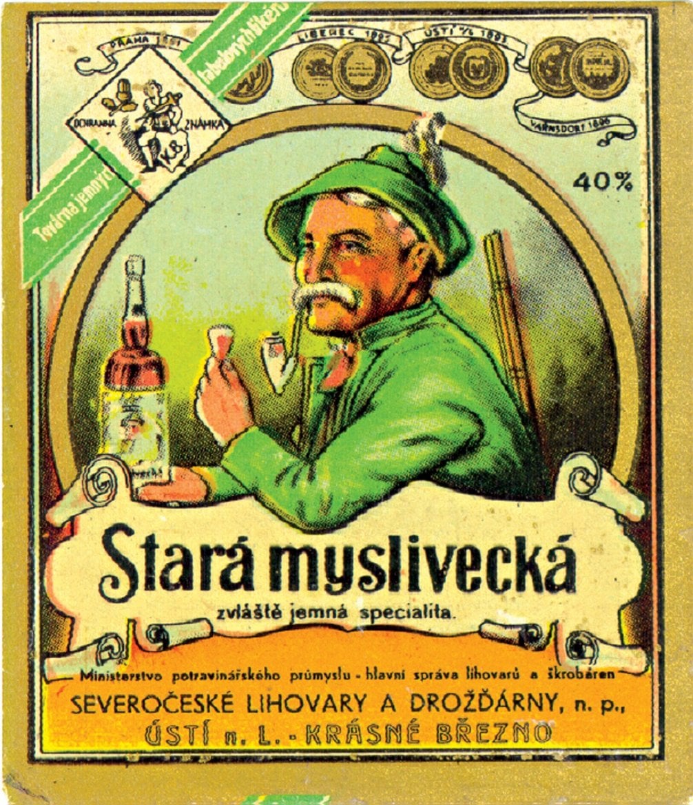 Palírna U Zeleného stromu, historické etikety produktů