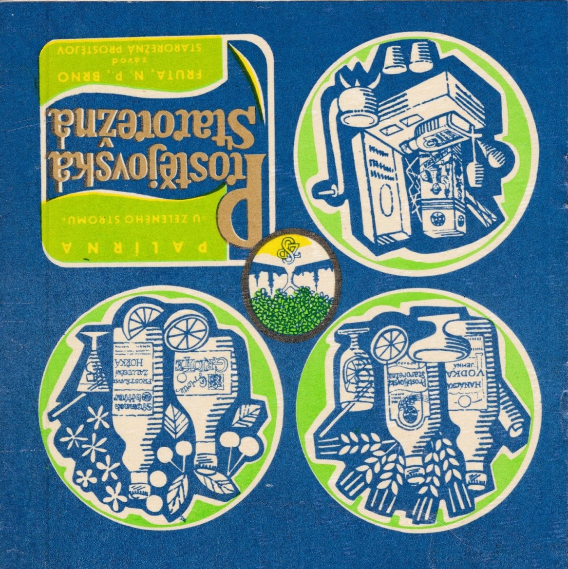 Palírna U Zeleného stromu, historické etikety produktů