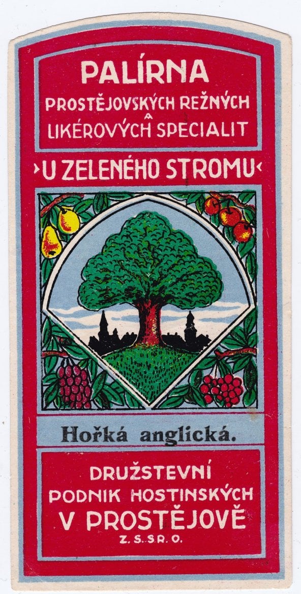 Palírna U Zeleného stromu, historické etikety produktů