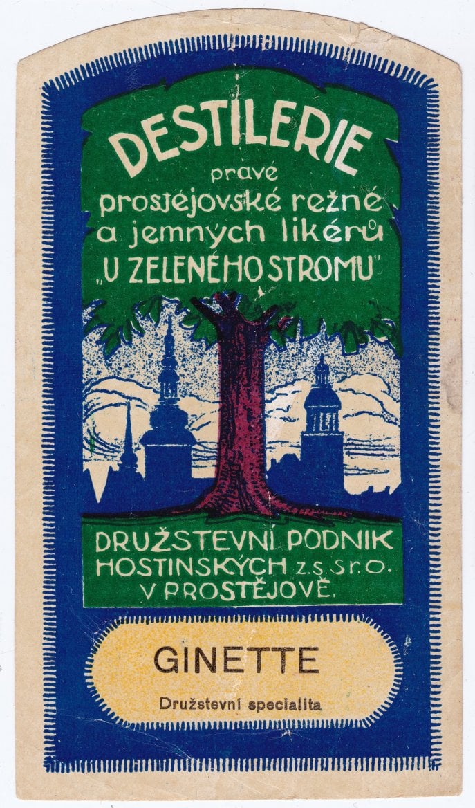 Palírna U Zeleného stromu, historické etikety produktů